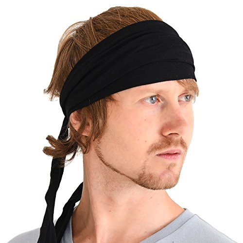 Casualbox Pre Atada Cinta Para El Pelo Bohemio Cabello Banda Verano Hombres Damas Cabeza Envolver Hippie Negro