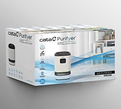 Cata - Purifyer Dream - Purificador de Aire con Filtro HEPA H13 - Hasta 30 m2 75 m 3 de Superficie - Tecnología NONVIRAIR - Pantalla TFT - Diagnostica y Gestiona la Calidad del Aire (02201001)