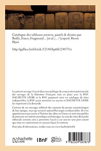 Catalogue de tableaux anciens, pastels et dessins par Boilly, Eisen, Fragonard