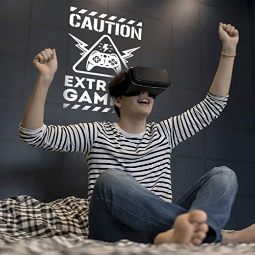 Caution Extreme Gamer Wall Sticker Niños Dormitorio Decoración Juegos Arte de la pared de los niños Decoración de la habitación Pegatinas Pegatinas adolescentes jugadores niño carteles niño