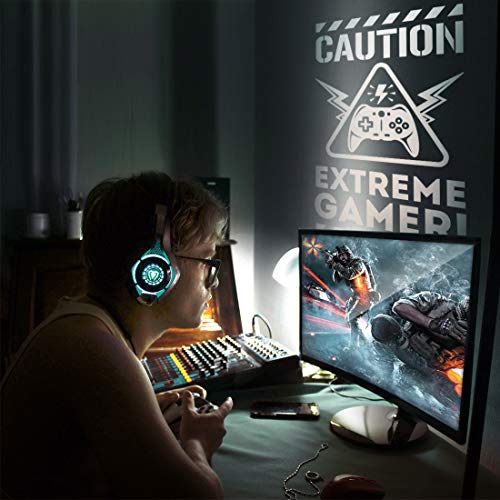 Caution Extreme Gamer Wall Sticker Niños Dormitorio Decoración Juegos Arte de la pared de los niños Decoración de la habitación Pegatinas Pegatinas adolescentes jugadores niño carteles niño