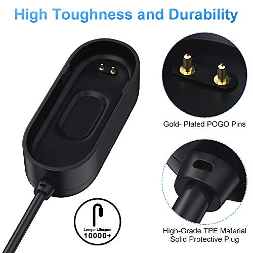 CAVN Cargador compatible con Xiaomi Mi Band 4, 1 cable de carga USB de repuesto compatible con Xiaomi Mi Band 4