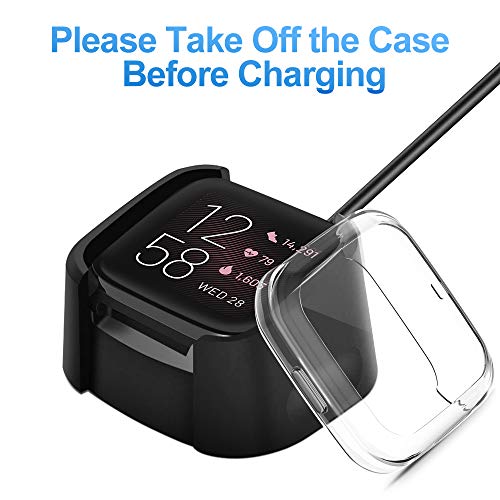 CAVN Protector de Pantalla Compatible con Fitbit Versa 2 (NO para Versa/Versa Lite), 2PCS TPU Chapado Versa 2 Funda Protectora Resistente a los arañazos, Carcasa Protectora para Versa 2