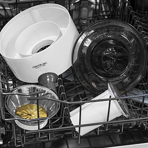 Cecotec Licuadora para Frutas y Verduras StrongTitanium 19000. 650W Potencia, 19000 rpm de Velocidad, Recubrimiento de Titanio en el Disco, Canal de Entrada XL, Color Blanco