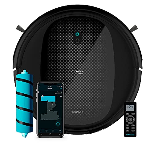 Cecotec Robot Aspirador y Fregasuelos Conga 2290 Ultra. 2100 Pa, App con Mapa, Limpieza Ordenada, Cepillo para Mascotas, Alexa & Google Assistant, Muro magnético