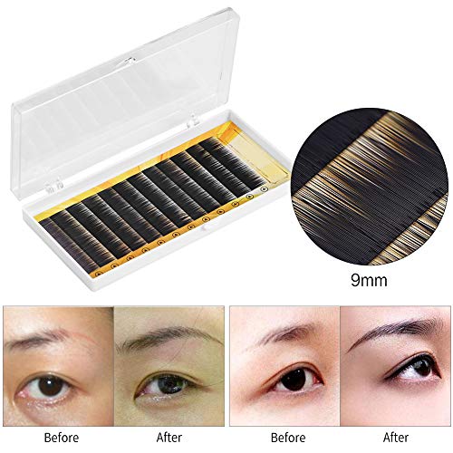 Ceja Falsa 3D, extensión de Mejora de ceja Falsa Reutilizable Natural, Cejas Artificiales Negras Hechas a Mano Individuales 12 Piezas(9mm)