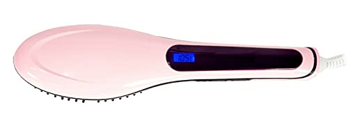 CEPILLO ALISADOR DE PELO ELECTRICO PLANCHA LCD PEINE ALISADO TURMALINA 30W COLOR (ROSA)