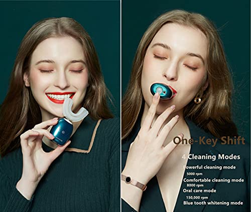 Cepillo de dientes eléctrico Sónico para adultos, SALOVE 360°U Tipo Cepillo de dientes eléctrico totalmente automático, Cabezal de cepillo de silicona para alimentos, IPX7 Impermeable