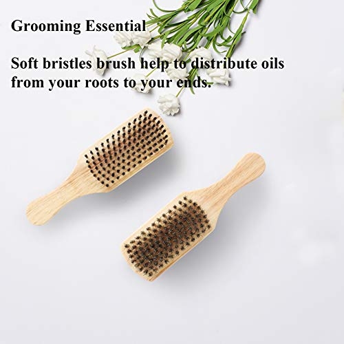 Cepillo de pelo duro y suave, cepillo de pelo de la barba de los hombres, cepillo de pelo de doble cara de cerdas faciales cepillo de bigote masculino cepillos de bigote mango de madera