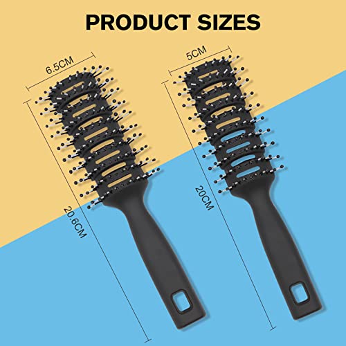 Cepillo de pelo para hombre de 2 piezas,Cepillo para Desenredar, Peine de peluquería profesional para Mujeres, Hombres y Niños, Ideal para Pelo Húmedo o Seco