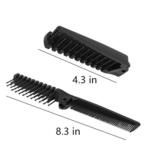 Cepillo de pelo plegable, paquete de 5 cepillos de pelo de viaje portátil peine de plástico, plegable desenredante antiestático, cepillo de pelo plegable de bolsillo, 8.5 x 1.3 cm