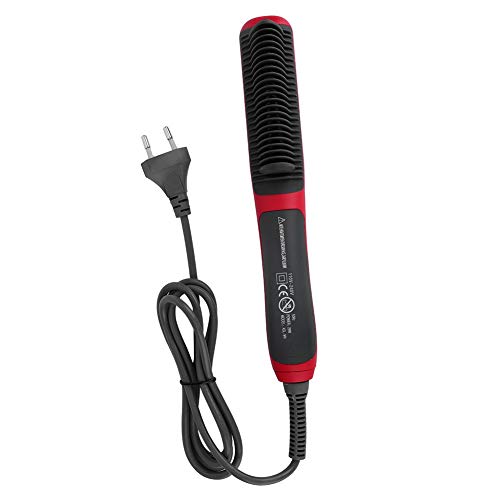 Cepillo para el cabello, plancha y rizador de cerámica profesional 2 en 1, herramienta de peluquería con rizador eléctrico con indicador de temperatura, para diferentes tipos de cabello