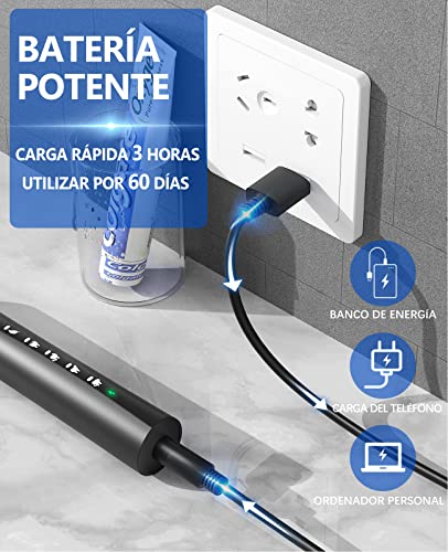 Cepillos de Dientes Electricos Sónico Adultos - Cepillo Electrico con 8 Cabezales, Carga Rápida 3 Horas y Utilizar por 60 Días, 5 Diferentes Modos y Temporizador de 2 Minutos Cepillo dientes Electrico