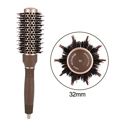 Cepillos redondos, peine antiestático para el cabello Nano Ceramic Thermal Ceramic & Ionic Hairdressing Brush Tool para secar, peinar, rizar, agregar volumen y brillo al cabello(32 #)
