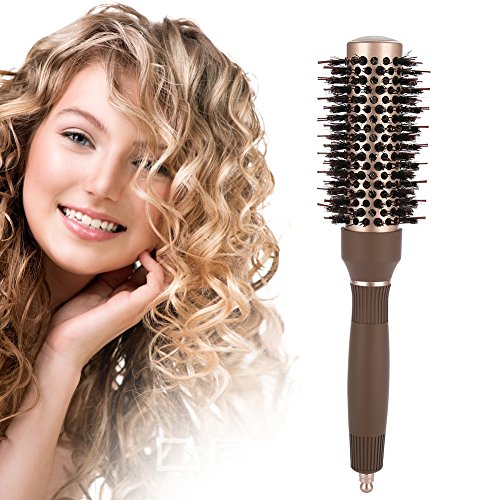 Cepillos redondos, peine antiestático para el cabello Nano Ceramic Thermal Ceramic & Ionic Hairdressing Brush Tool para secar, peinar, rizar, agregar volumen y brillo al cabello(32 #)