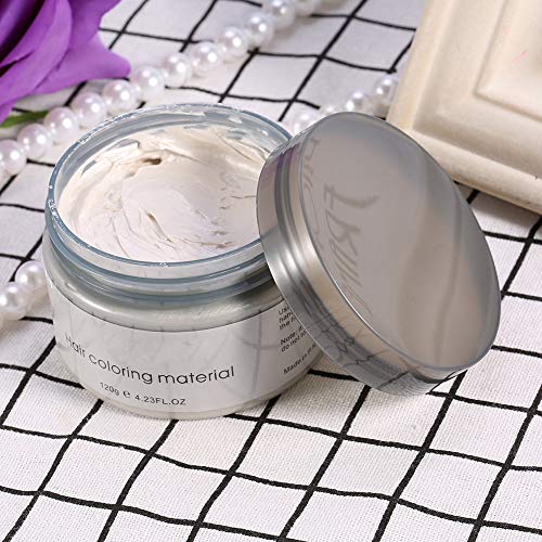 Cera para el cabello, Crema para el peinado temporal de 6 colores, Cera para el peinado natural para hombres y mujeres, Pomadas para el cabello, Adecuado para fiestas, Cosplay, Halloween(blanco)