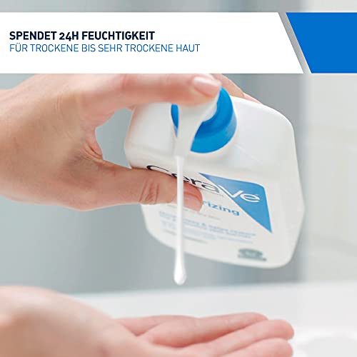 CeraVe Loción hidratante para pieles secas a muy secas, con 3 ceramidas esenciales y hialurón 473 ml