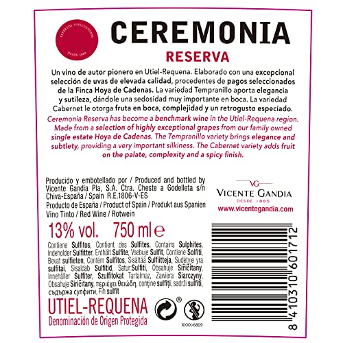 Ceremonia Reserva De Autor 20Th Anniversary Edition Vino Tinto D.O. Utiel Requena - 750 ml