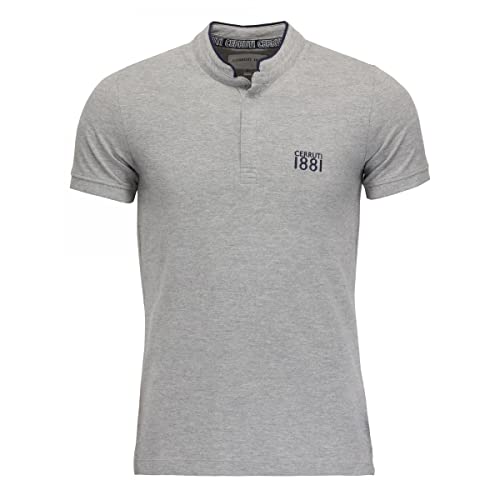 Cerruti 1881 Polo de manga corta lisa Mao, gris, XL
