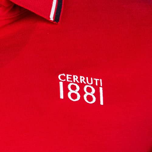 Cerruti 1881 Polo de manga larga liso Guido, rojo, S