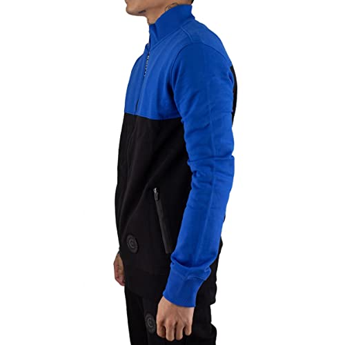Cerruti 1881 Sudadera con capucha y cremallera bicolor argeles, Azul, negro., M