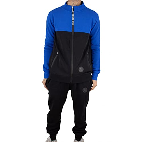 Cerruti 1881 Sudadera con capucha y cremallera bicolor argeles, Azul, negro., M