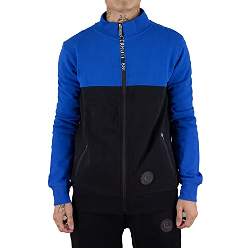 Cerruti 1881 Sudadera con capucha y cremallera bicolor argeles, Azul, negro., M