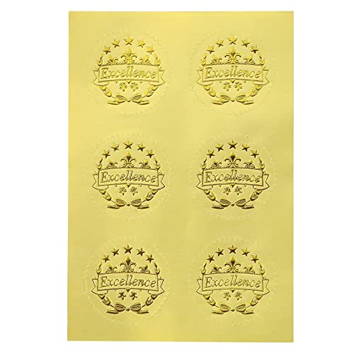 Certificado de reconocimiento y adhesivo dorado (azul, 21,5 x 28 cm, 48 unidades)