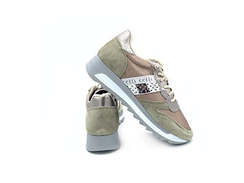 CETTI C-847 Ante Viper Deportivo Casual Piel Bronce/Kaki Mujer Talla: 41