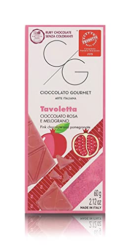 CG Tableta de Chocolate Gourmet, Chocolate Ruby con Granada, 60g