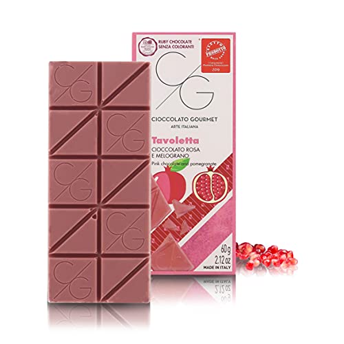 CG Tableta de Chocolate Gourmet, Chocolate Ruby con Granada, 60g