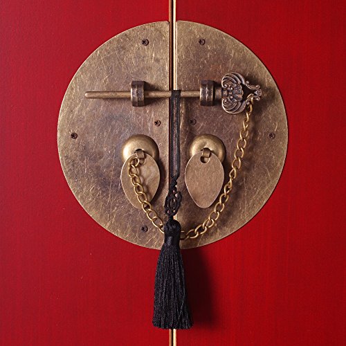 CH DESIGN MOBLES NACHER AXIDECOR Cómoda Oriente Rojo 2 Puertas 8 Cajones, Madera, 73x26x90 cm