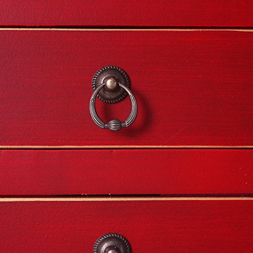 CH DESIGN MOBLES NACHER AXIDECOR Cómoda Oriente Rojo 2 Puertas 8 Cajones, Madera, 73x26x90 cm