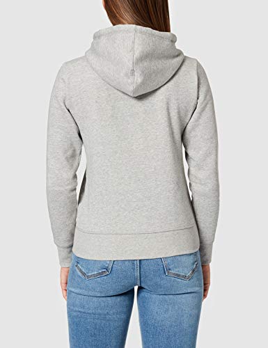 Champion Legacy Classic Logo Sudadera con Capucha, Mujer, Gris (Jaspeado Claro), 3XL