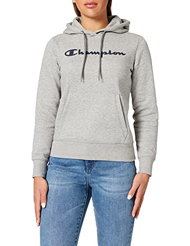 Champion Legacy Classic Logo Sudadera con Capucha, Mujer, Gris (Jaspeado Claro), 3XL