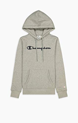 Champion Legacy Classic Logo Sudadera con Capucha, Mujer, Gris (Jaspeado Claro), 3XL
