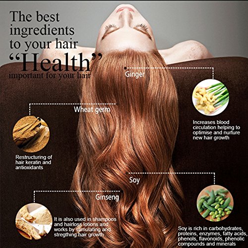 Champú para el cabello, acelerador del crecimiento del cabello, crecimiento de pérdida de espesor, aumenta la pérdida de cabello