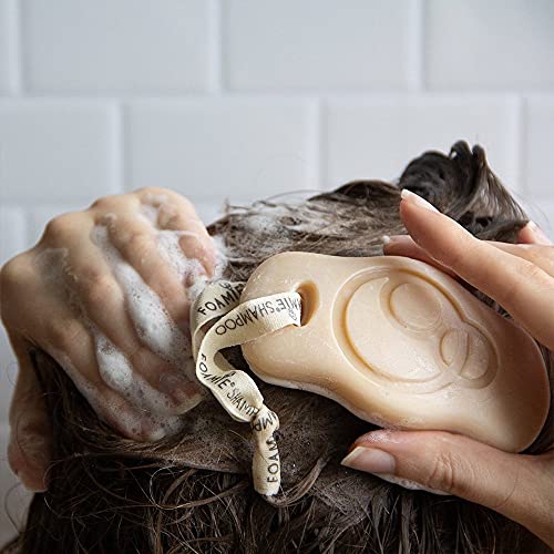Champú sólido Foamie con aceite de coco para el cabello y proteína de trigo que nutre y repara el pelo seco 100% champu vegano y sin plástico 80 g
