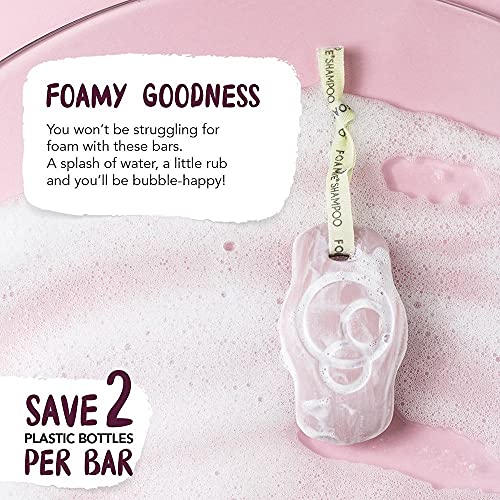 Champú sólido Foamie con aceite de coco para el cabello y proteína de trigo que nutre y repara el pelo seco 100% champu vegano y sin plástico 80 g