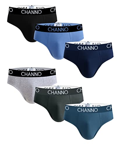 Channo Calzoncillos Slips para Hombre de algodón. Color Liso y Uniforme. (Multicolor,3XL)