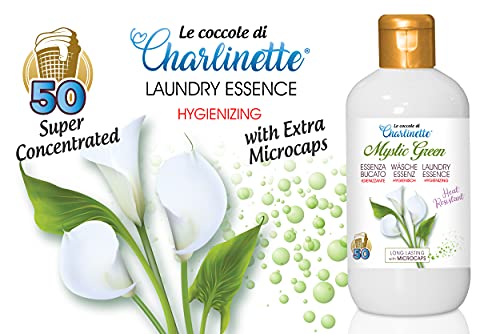 Charlinette Perfume higienizante para el Lavado in lavadora ultra Concentrado Aceite Esencial de Almizcle Blanco con Microcápsulas de larga duración Perfumador para la Ropa Professional 50 lavados