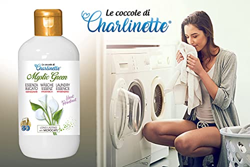 Charlinette Perfume higienizante para el Lavado in lavadora ultra Concentrado Aceite Esencial de Almizcle Blanco con Microcápsulas de larga duración Perfumador para la Ropa Professional 50 lavados