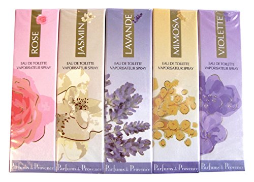 Charrier Parfums Gama Provence - Lote De 5 Sprays Eau De Toilette, Lavanda, Rosa, Jazmín, Mimosa, Violeta Color Multicolor 30 Ml