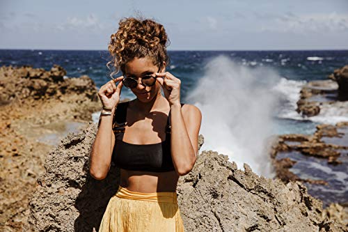 Cheapass Sunglasses Gafas de Sol Redondas Ibiza Hippie Fiesta Montura Negra con Lente Oscura Protegida UV400 Mujer