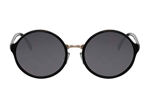 Cheapass Sunglasses Gafas de Sol Redondas Ibiza Hippie Fiesta Montura Negra con Lente Oscura Protegida UV400 Mujer