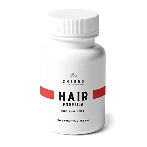 Cheers, Hair, Skin & Nails Mineral Complex, 60 cápsulas veganas para el crecimiento y fortalecimiento del cabello, dosis alta de 795 mg con ácido fosfatídico y extractos de plantas