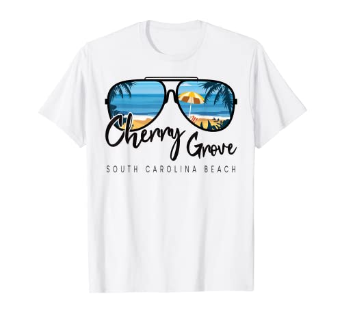 Cherry Grove Beach South Carolina Tree Gafas de sol Souvenir Camiseta