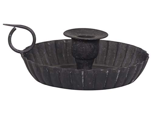 Chic Antique - Candelabro para velas (metal, 6 x 16 cm), color negro