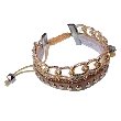 CHIC de Net pulsera piel sintética Brass algodón de ancho Oro 30 cm Ibiza Hippie Style negro negro