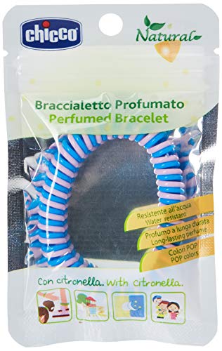 Chicco Pulsera de plástico con perfume de citronela, protección 100% natural para niños y adultos, resistente al agua, colores surtidos – 60 g